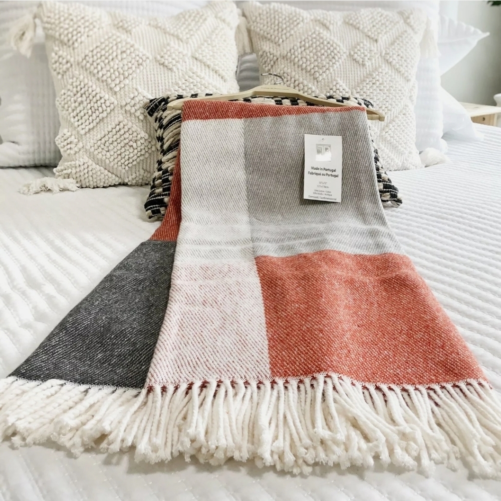 Texteis Penedo Fine Linen Bohemian Throw Blanket - Picture 4 of 8